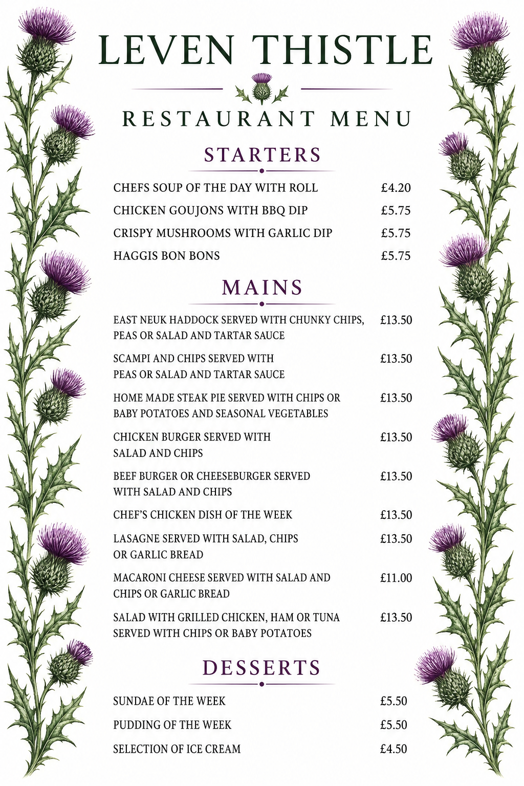 Restaurant Menu